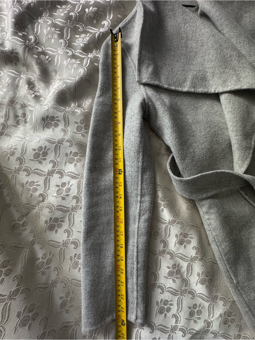 Zara Woman Hand Made Grey Wool Blend Waterfall Wrap Coat XS fit S - Picture 12 of 13
